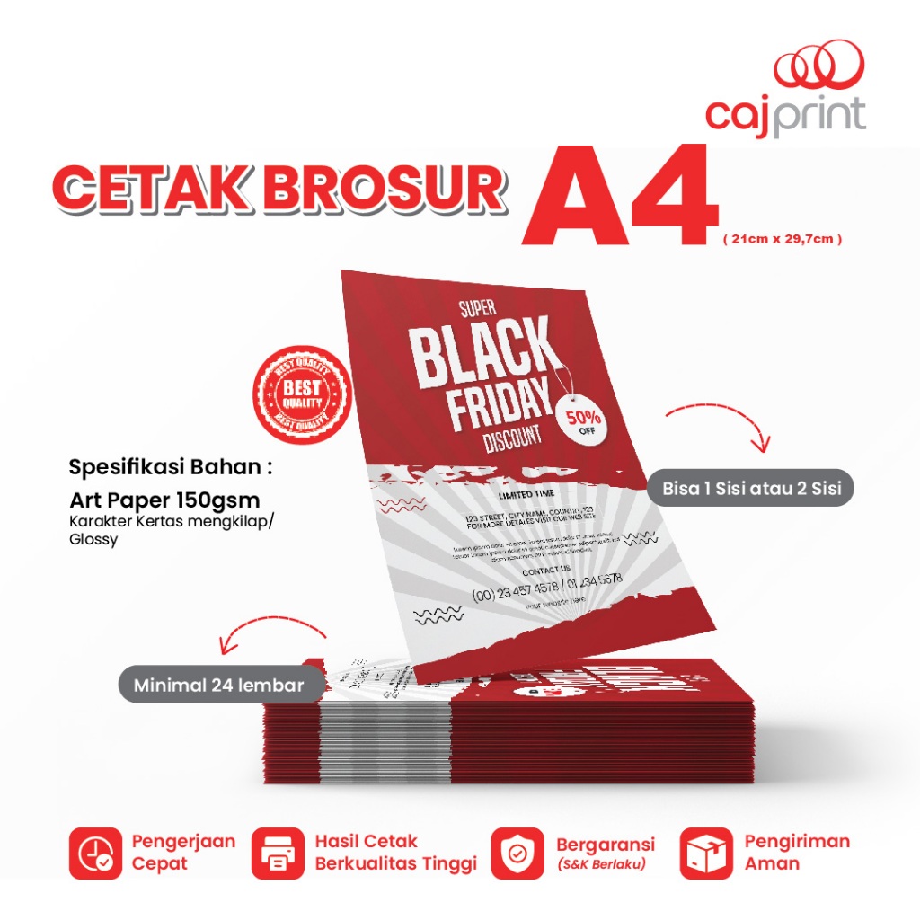 

CETAK BROSUR / CETAK FLYER / CETAK PAMFLET UKURAN A4 ( 1 SISI / 2 SISI ) CEPAT / BERKUALITAS / MURAH