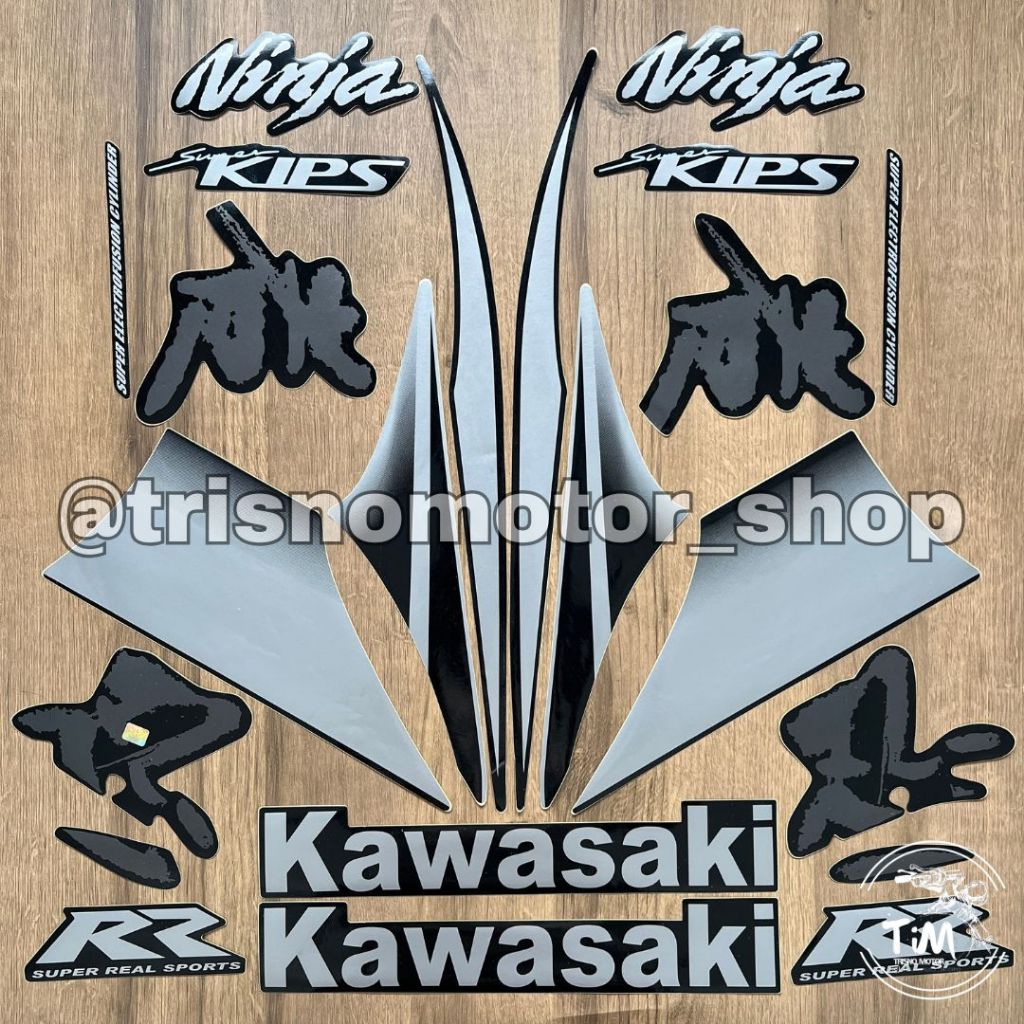 Stiker striping Ninja RR 2010 hitam lis silver SE Special Edition