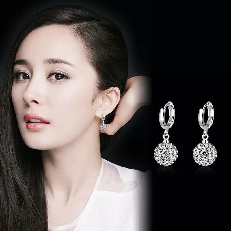 Best Sellert Anting Titanium Permata Anting Jurai Wanita Anting Wanita Terbaru Anting Bulat Wanita A
