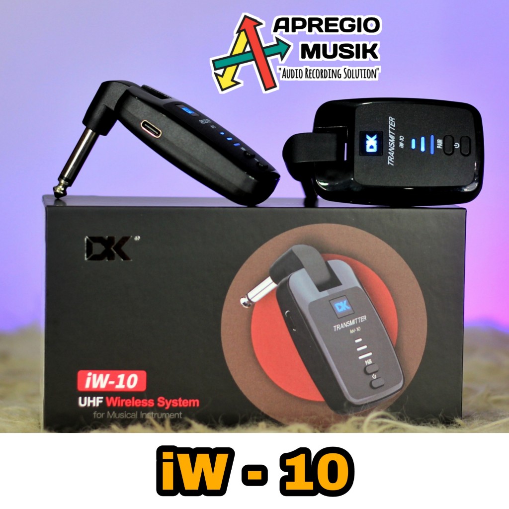 DK IW10 IW 10 UHF Transmiter instrument wireless jack guitar dan bass