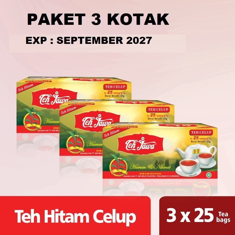 

PAKET 3 KOTAK Teh Jawa Black Tea Celup isi 25