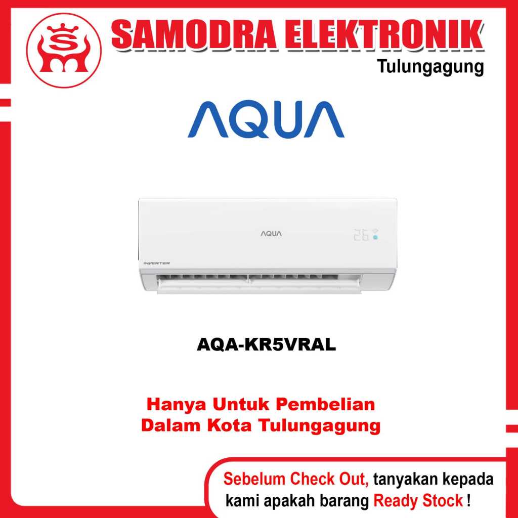 (Gratis Pemasangan) AC AQUA AQA-KR5VRAL | Ac Split Inverter 1/2 Pk | AQA-KR5VRAL+CR5VRAL