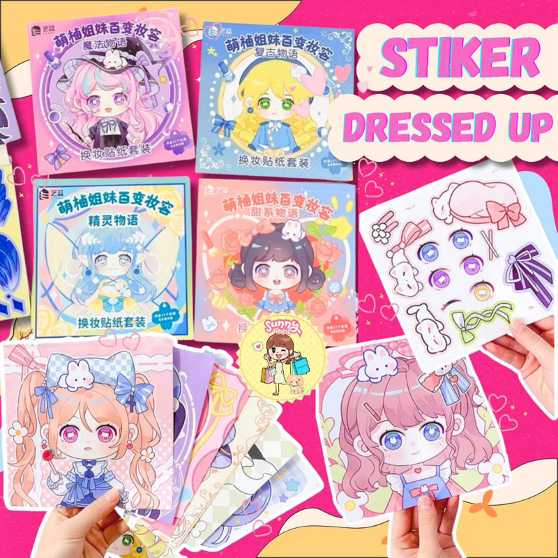 

Sticker Dress Up Girl Make Up Solo Girl DIY Set 12 Lembar Karakter 4 Lembar Stiker Accessories Aesthetic Karakter Japanese Peel Off Korean Style Decoration/Stiker ganti baju/Stiker ganti wajah/Stiker Princess/Stiker Dressed Up Princess