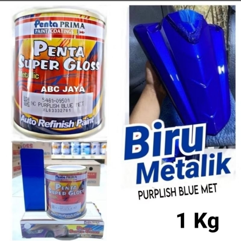 Cat Penta Super Gloss NC Purplish Blue Met 1Kg Biru Metalik Metalic Metallic Duco Duko