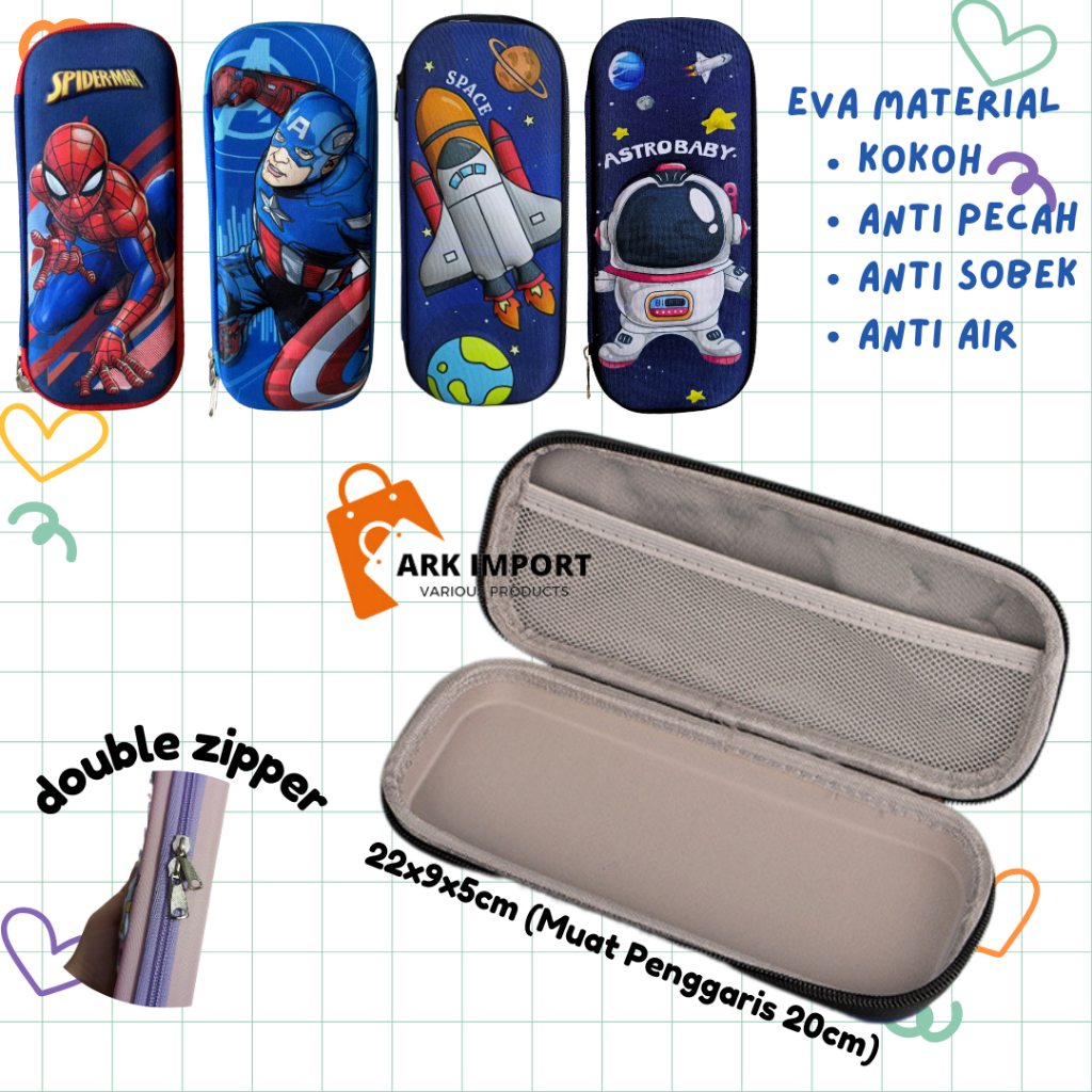 

Kotak pensil 3D anak Tempat penyimpanan bahan EVA anti pecah Karakter Kartun Stationery Alat Tulis Perlengkapan Sekolah