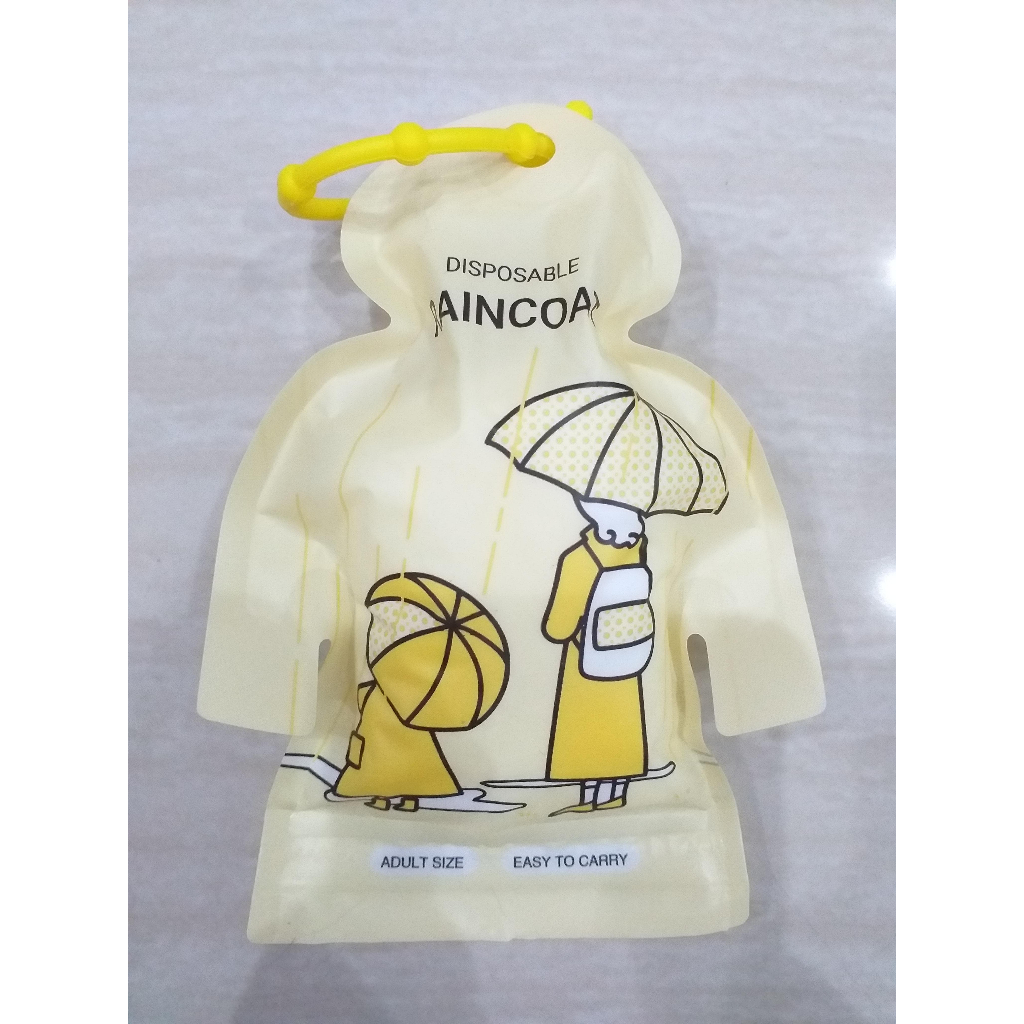 Hello Sun Disposable Raincoat Adult Yellow
