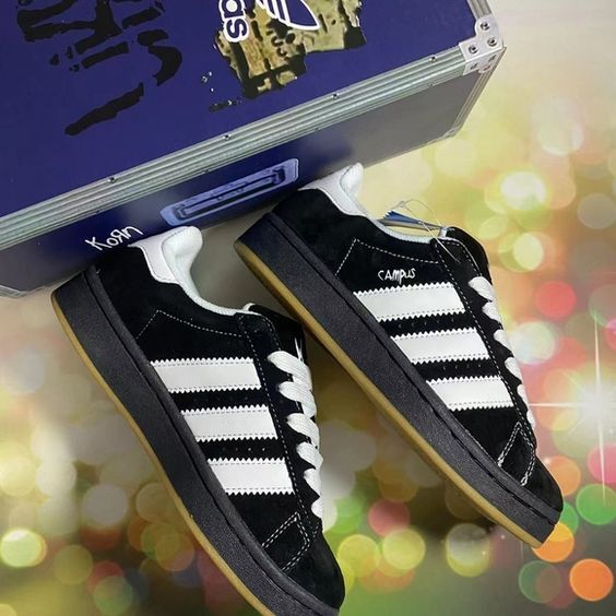 Sepatu Campus 00s X "Black White" sepatu sekolah korn hitam putih sneakers casual Adidas new Gemuk 0