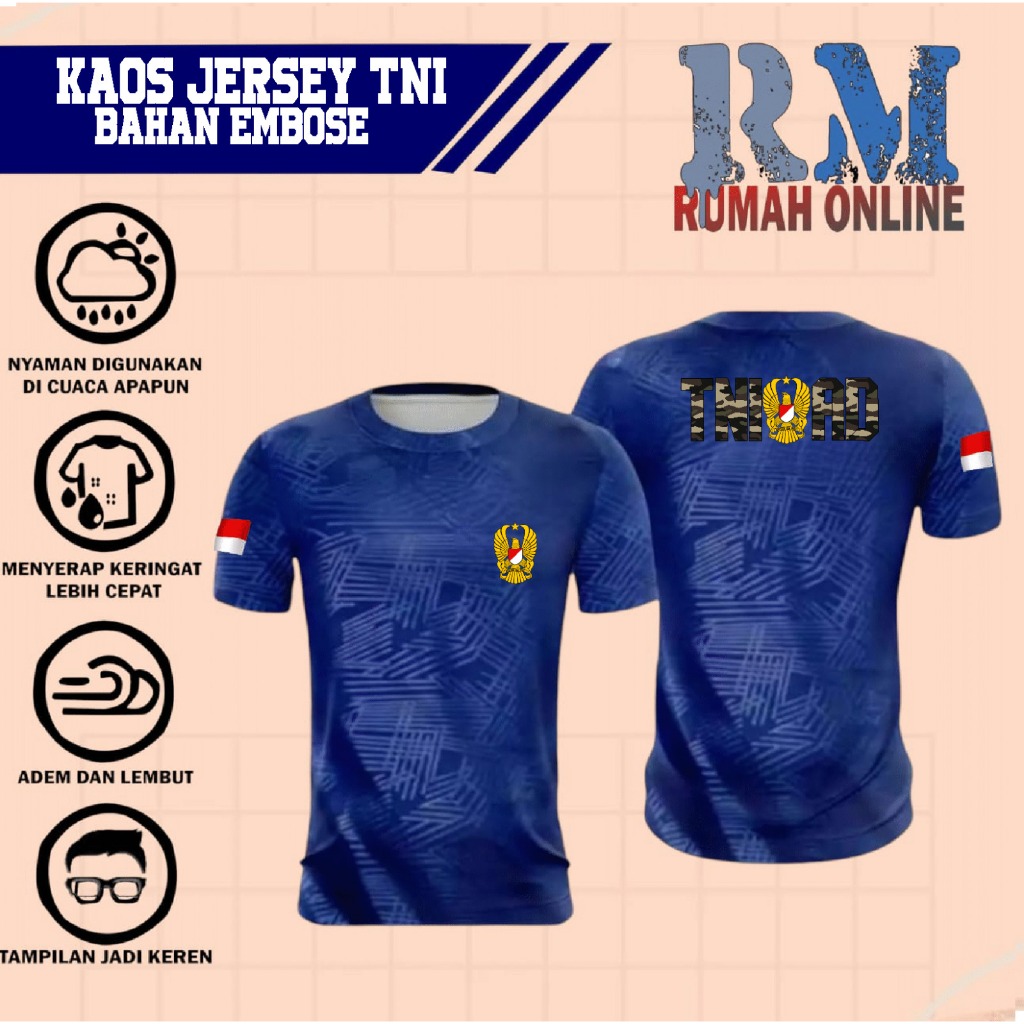 Kaos Drifit Embos Tni Ad Tni Au Tni Al / Baju Tni Lengan Pendek / Jersey TNI AD TNI AL TNI AU