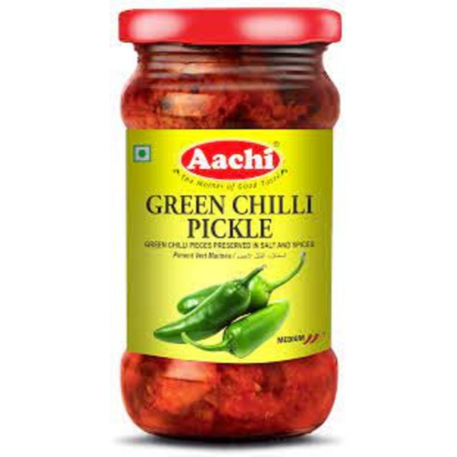 

GREEN CHILLI PICKLE AACHI 300G / Pasta Cabe Hijau / Acar India