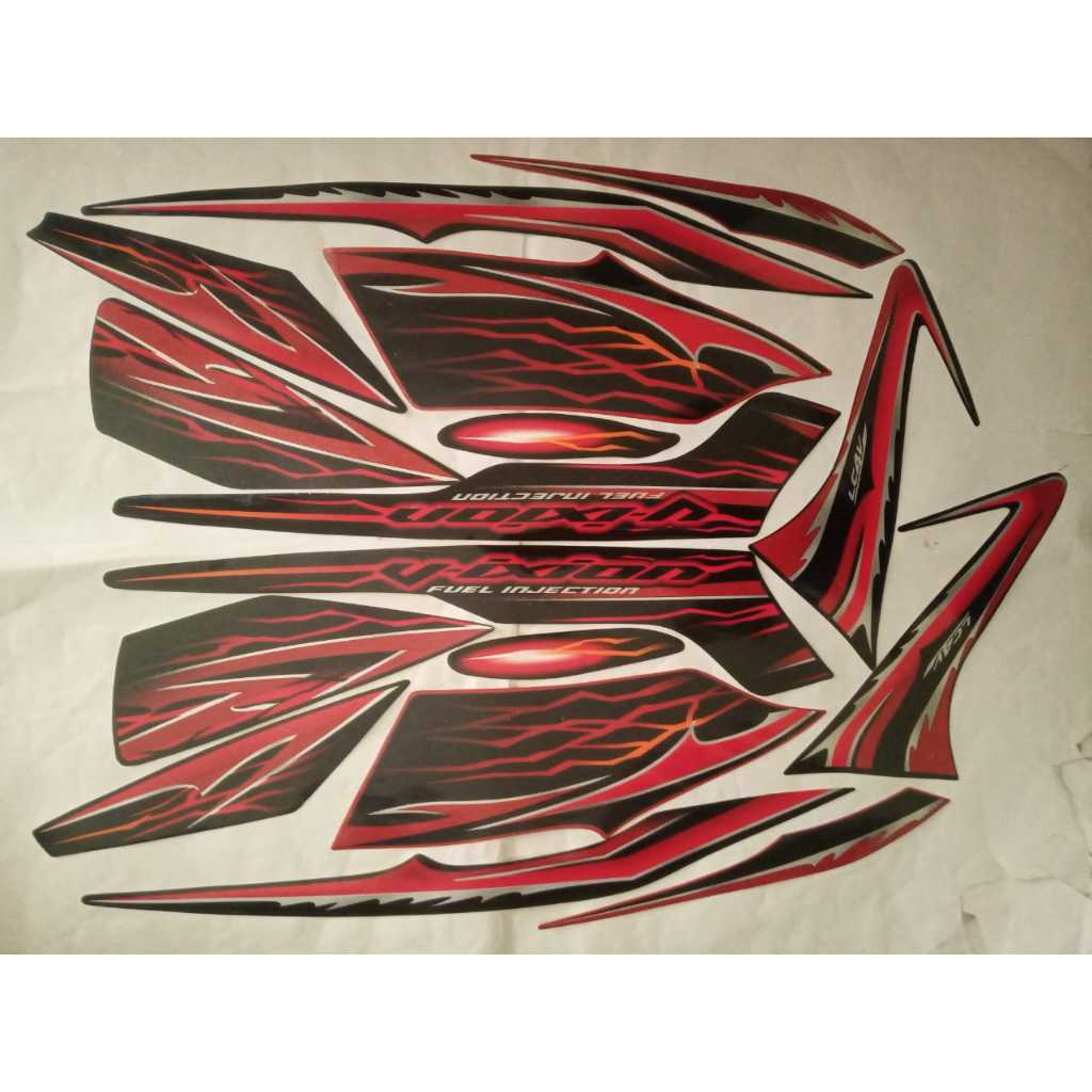 stiker striping motor yamaha vixion 2010 merah old