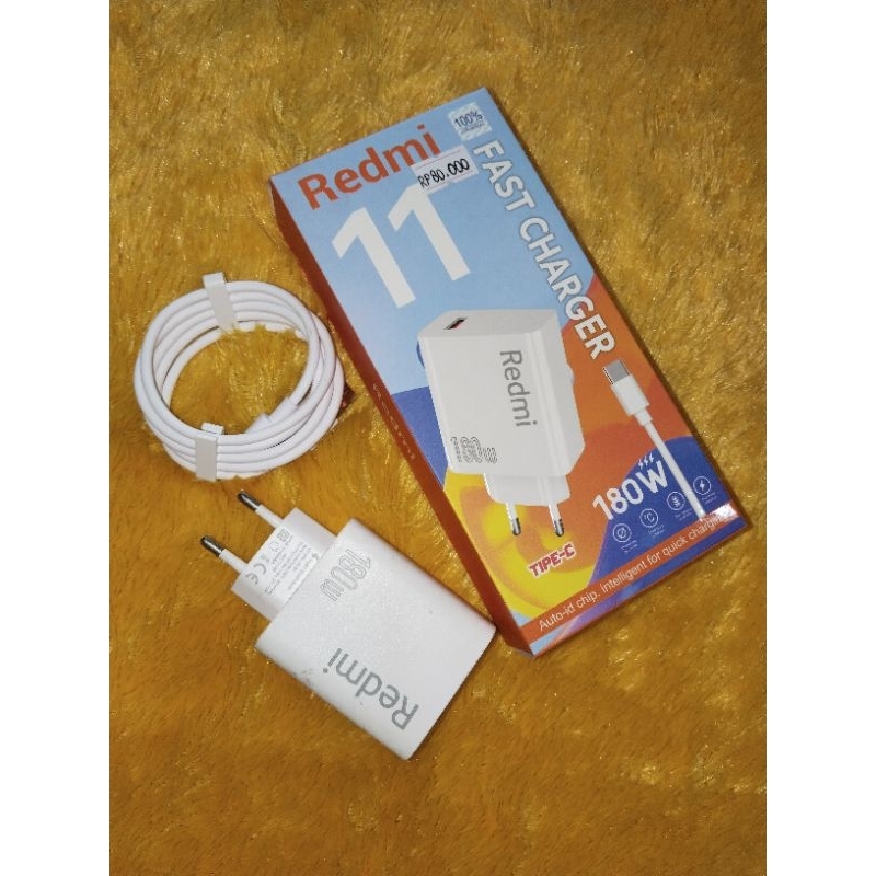 CHARGER REDMI ORIGINAL REDMI 11 SUPER VOOC 180w ADAPTOR+KABEL TYPE C