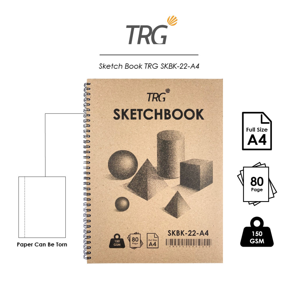 

TRG Kraft Sketchbook Sketch Ring Drawing Book A4 150gsm SKBK-22-A4 - Kertas Buku Gambar & Sketsa 150 gsm TRG
