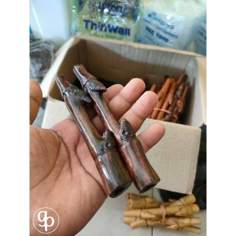 Pipa once / once cangklong kayu kalimosodo motif bambu