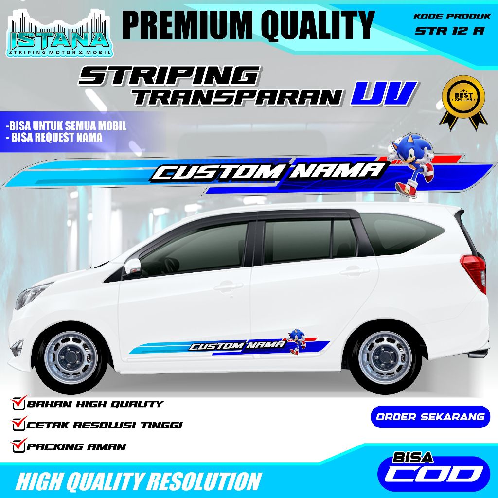 -STR 12-STICKER LIST PINTU MOBIL-STICKER MOBIL SONIC-STICKER MOBIL XPANDER ERTIGA PAJERO AVANZA
