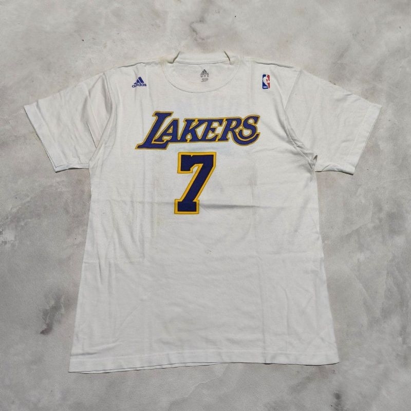 baju kaos basket Adidas x Lakers Odom putih
