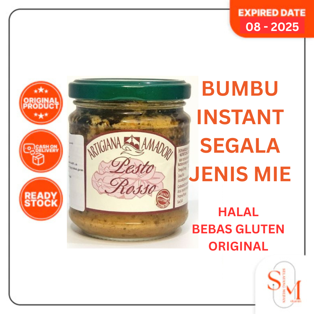 

Bumbu Instant Bihun Artigiana Genovese Red Pesto 190 Gr - Halal Bebas Gluten Bumbu Mie Gomak Kwetiau