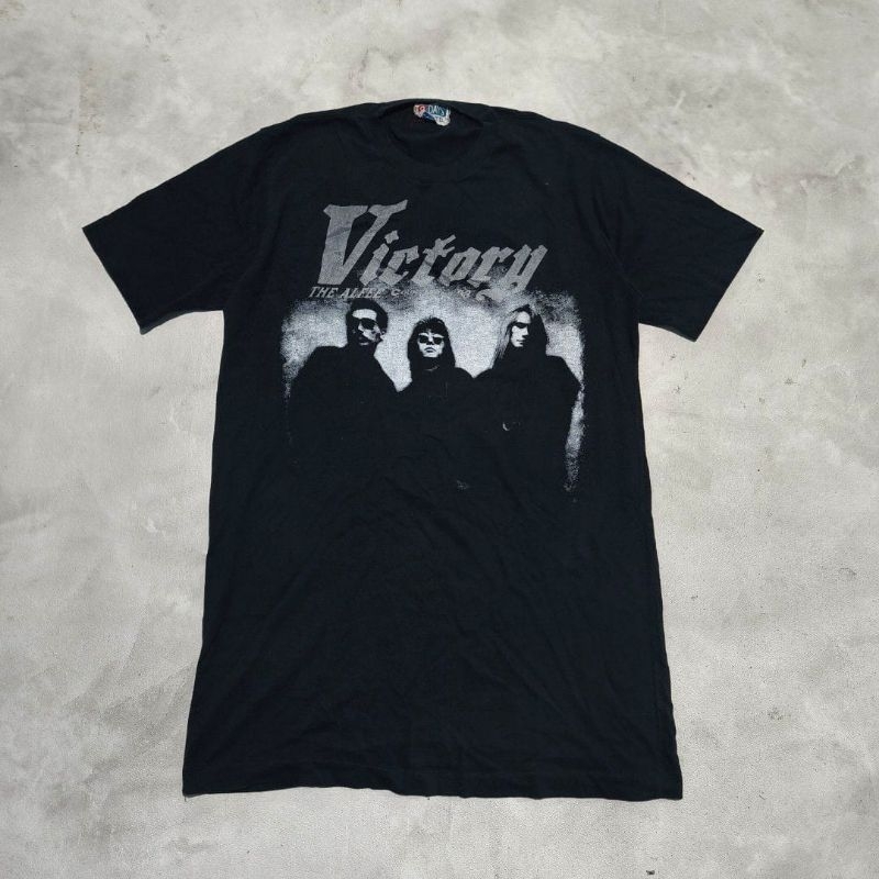 baju kaos band vtg vintage  heavy metal pria 8 day co Ltd x victory the alfee countdown 1993 hitam