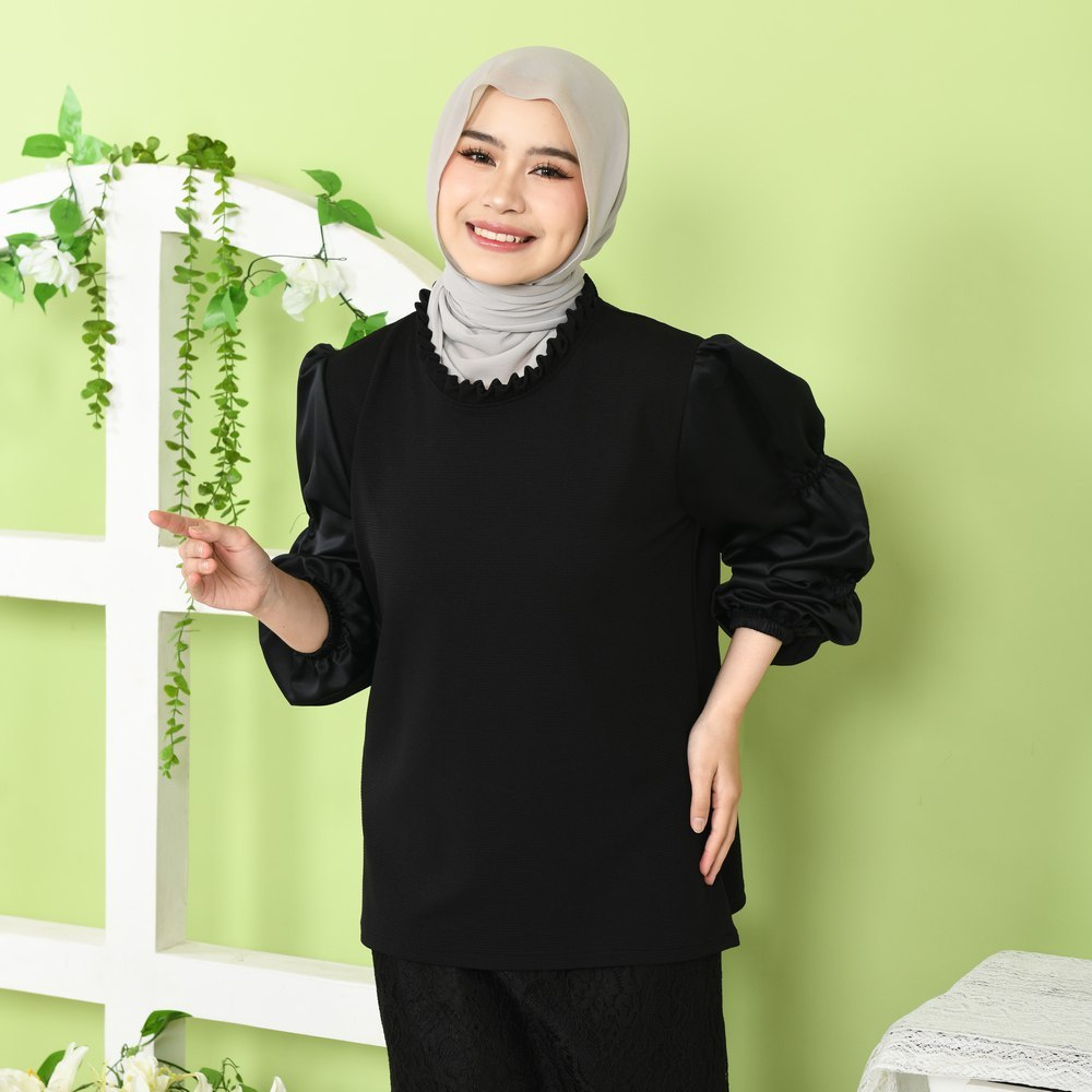 Sybille Puff Sleeve Tops  Blouse Lengan Balon Atasan Wanita Korean Style