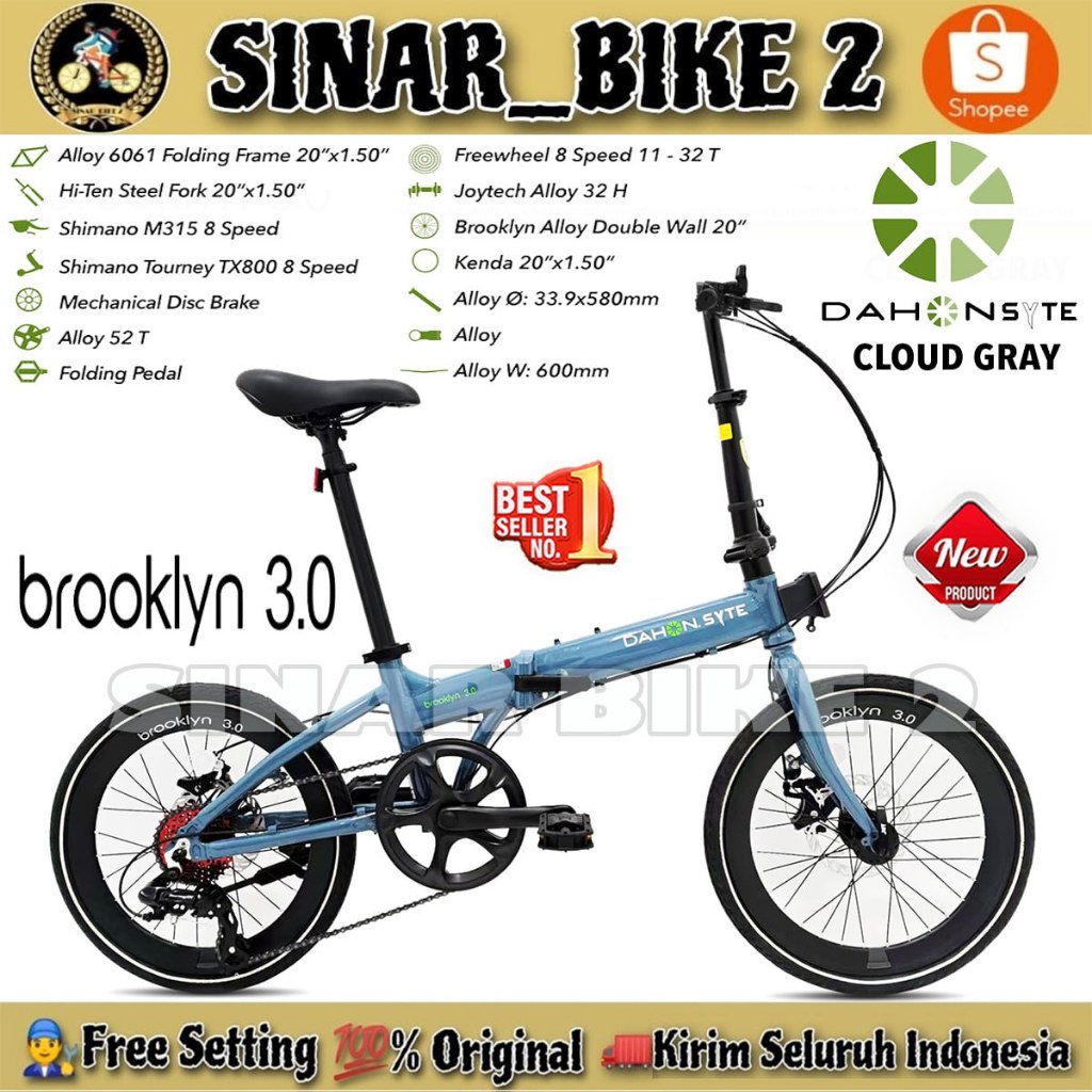 Sepeda Lipat DAHON SYTE BROOKLYN 3.0 Foldingbike Ukuran 20 Inch
