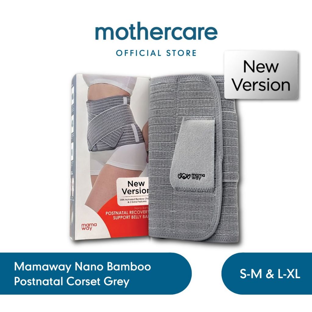 Mamaway Nano Bamboo Postnatal Belly Band Corset Grey - Korset Pasca Melahirkan