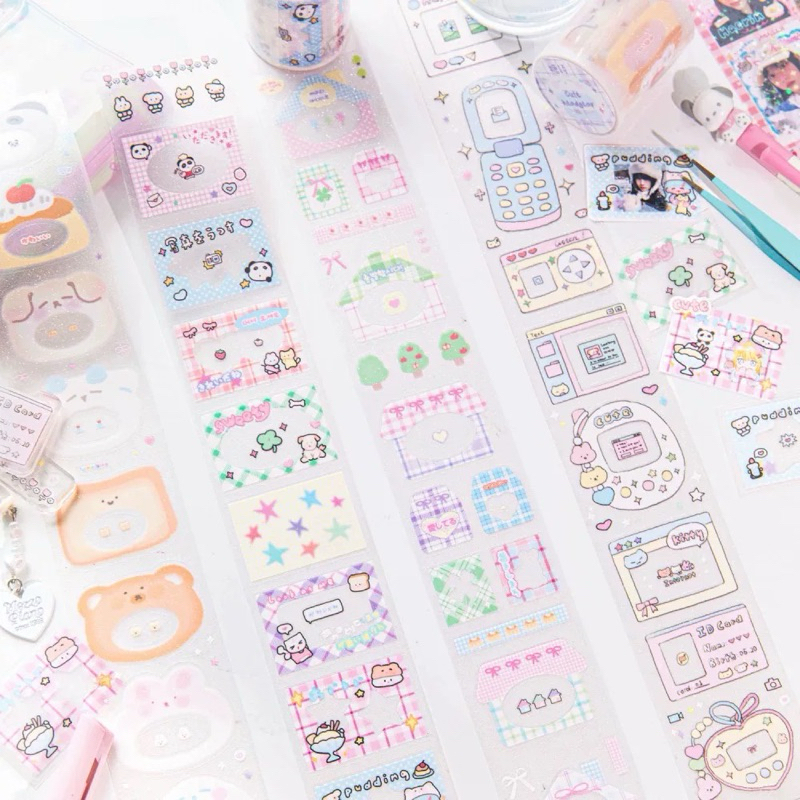 

[35cm] Frame House Pastel Share Sticker Roll - Cute Bujo Deco Stiker Journaling