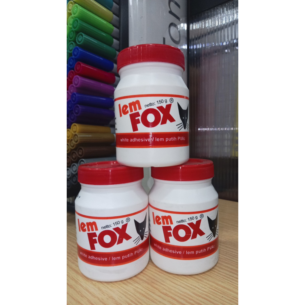 

Lem Putih Kertas / kayu FOX White Adhesive PVAC botol 150 gram