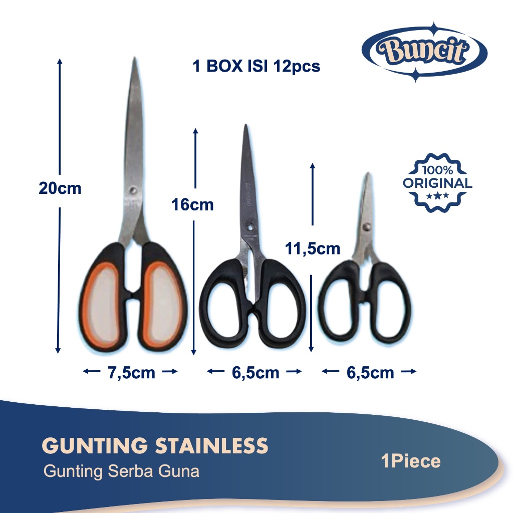 

Gunting Stainless Tajam Kecil Sedang Besar / Gunting Kertas / Gunting Potong Serba Guna