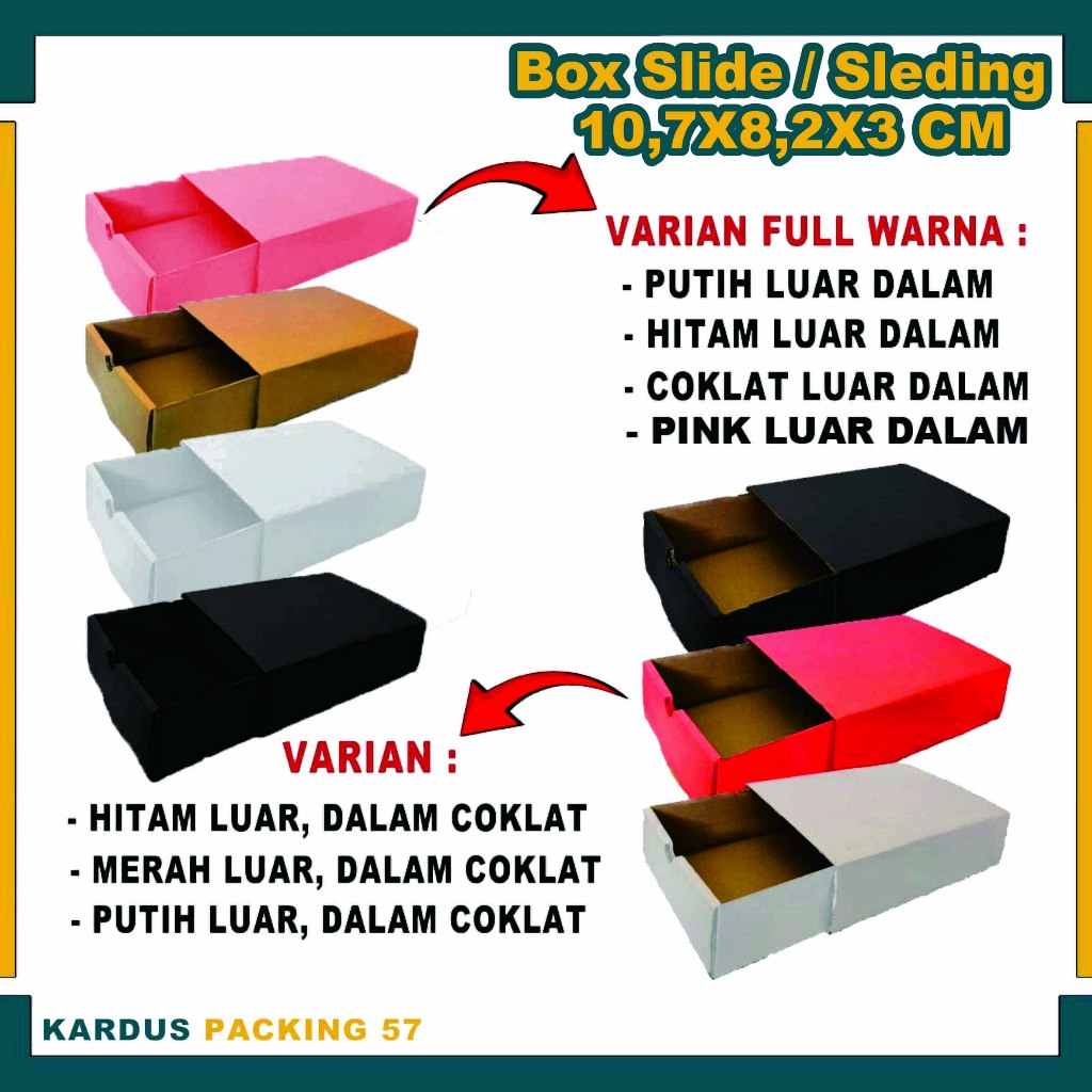 

Box 10,7x8,2x3 cm / Box Sleding / Kardus Polos