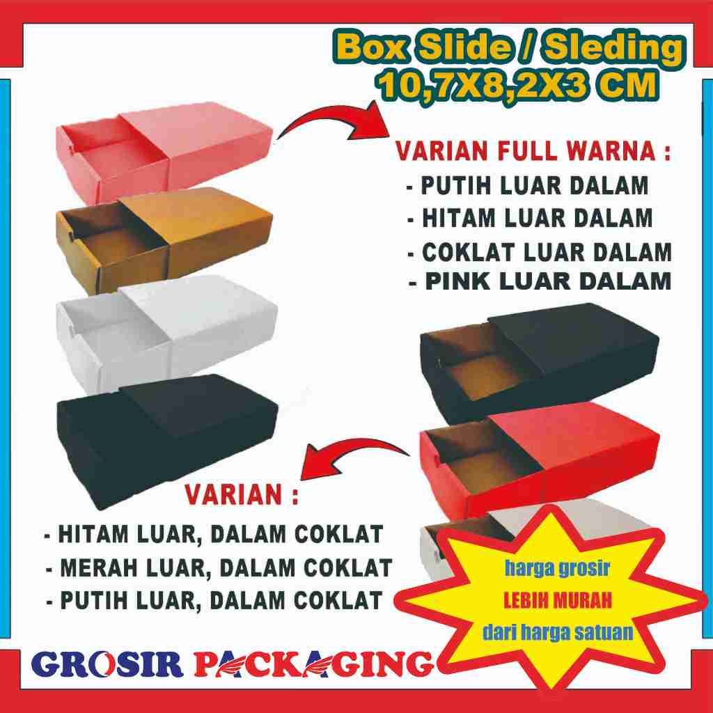 

Box 10,7x8,2x3 cm / Box Sleding / Kardus Polos
