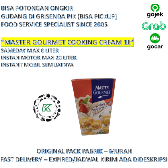 

Master Gourmet Cooking Cream UHT 1L 1 Liter Pengganti Santan Soto Betawi
