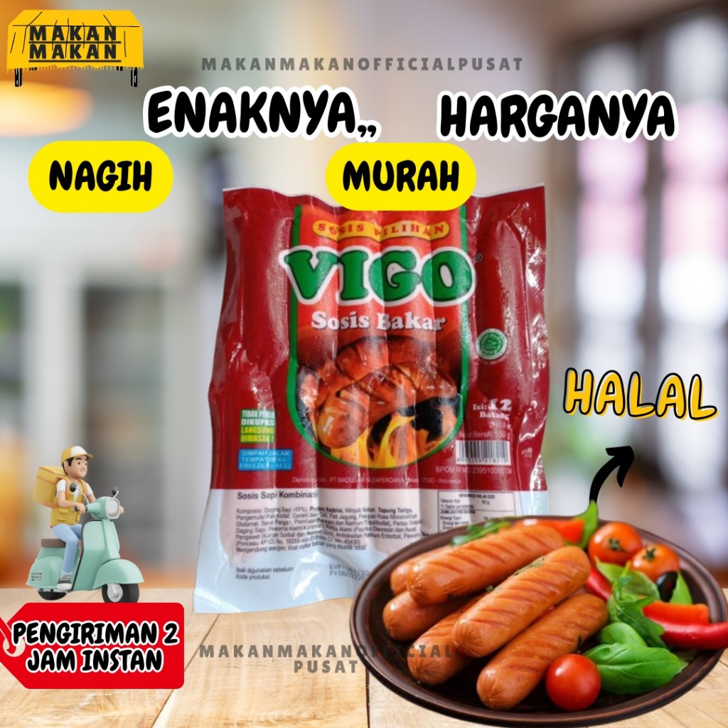 

sosis vigo isi 12 sosbak mini isi 24 500gr./sosis bakar