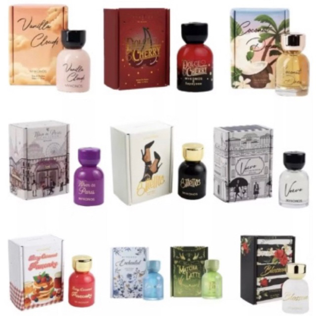 MYKONOS EDP Parfum 50ml aphrodite blossom vanila clouds verve baby love ivory XoXo rosy pistachio cr