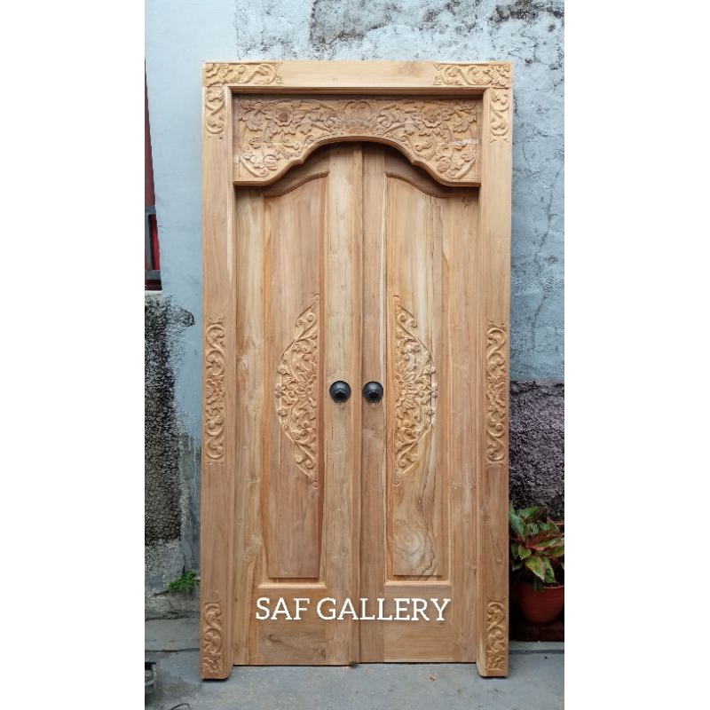 Pintu Gebyok Rumah Minimalis Ukir Antik Bali 110x220