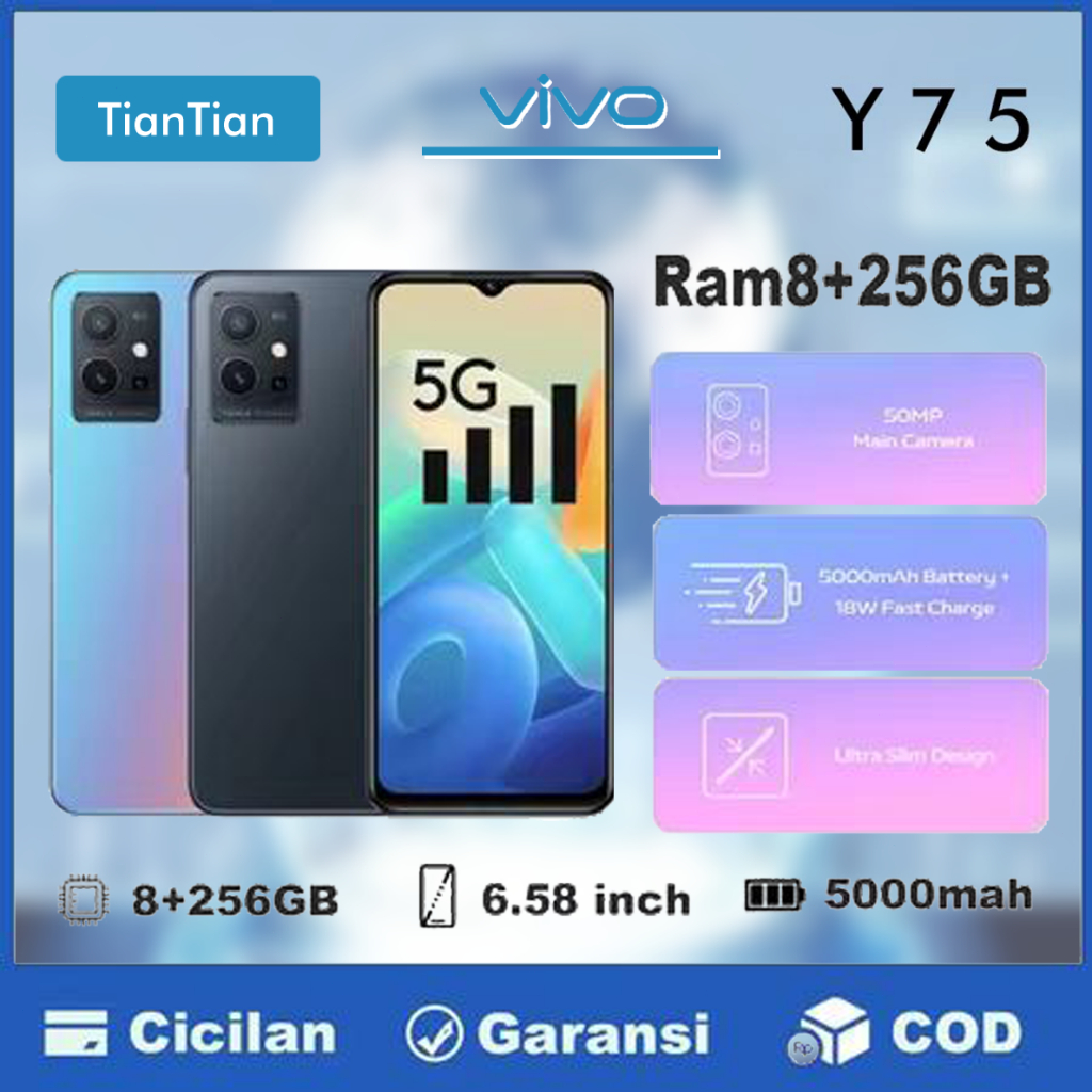 HP VIVO Y75 RAM 12GB ROM 512GB 5000MAH 6.58 INCH TELEPHONE 5G