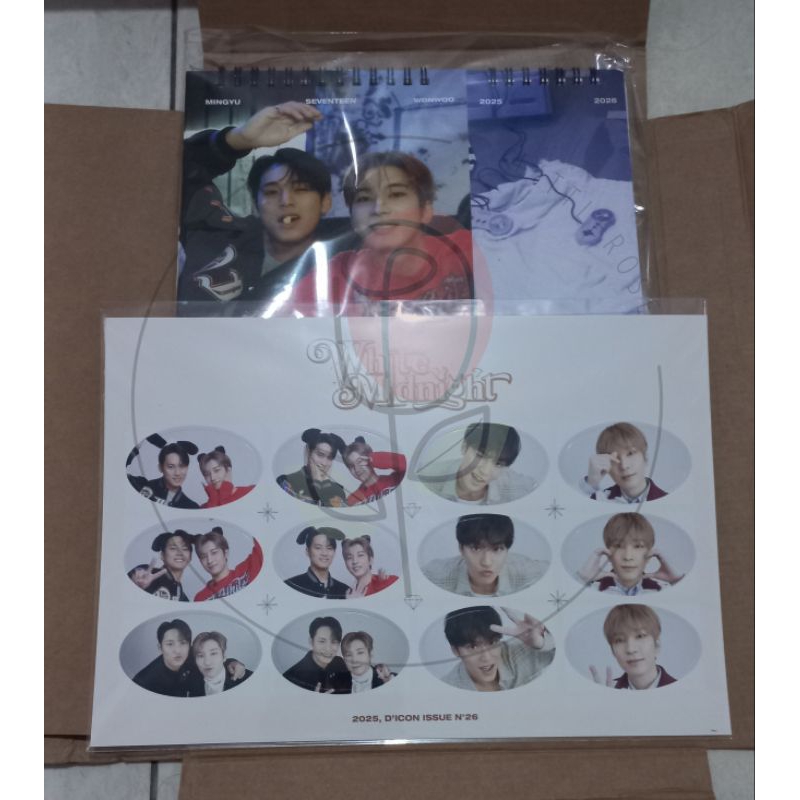 [ready stock-sharing] DESK CALENDAR & PHOTO STICKER DICON VOLUME N°26 SEVENTEEN WHITE MIDNIGHT WONWO