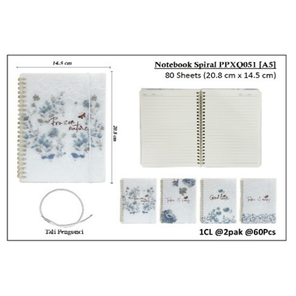 

Wengu Notebook Spiral Soft Ring Besi - Buku Catatan Spiral Ukuran A5 & A6 Ppxq Original