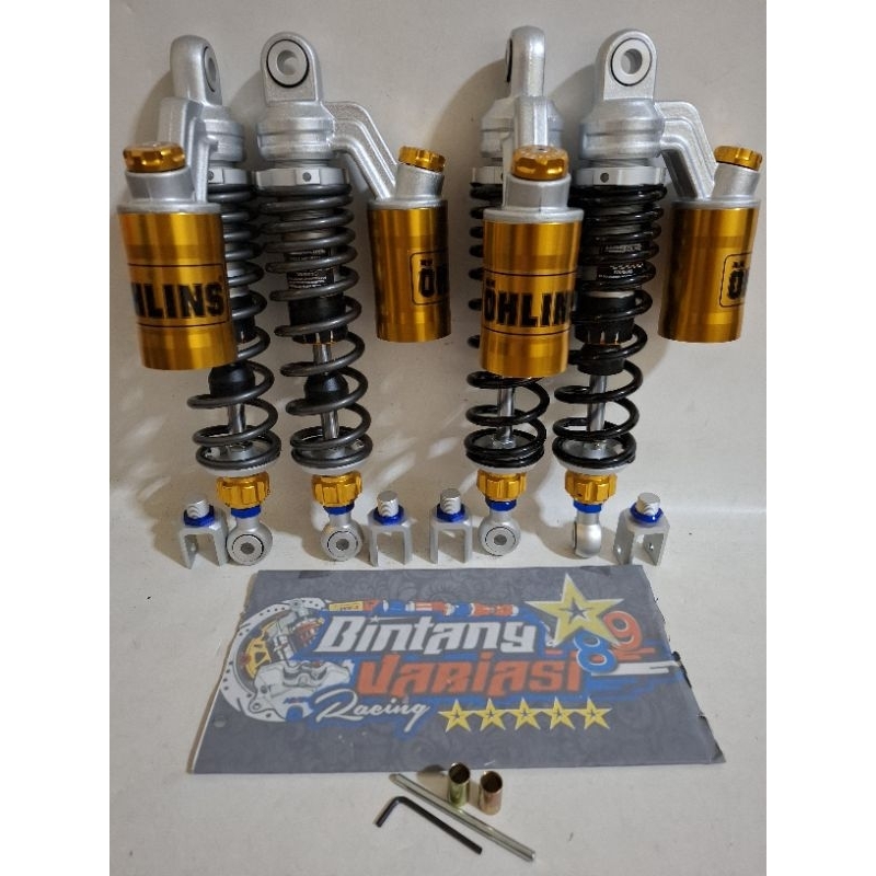 NEW DOUBLE SHOCK ~ SHOCKBREAKER COPY OHLINS MODEL EXTREME DOUBLE TABUNG ATAS UK 320MM & 340MM PNP MO