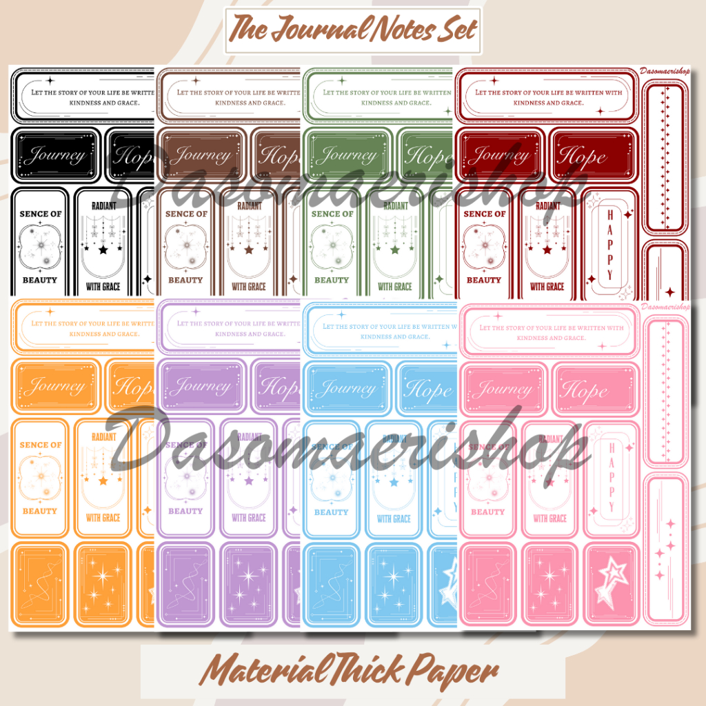 

Deco Paper Aesthetic The Journal Notes Set 8 Pcs Kertas Dekorasi Journaling Scrapbook Handmade by Dasomaerishop