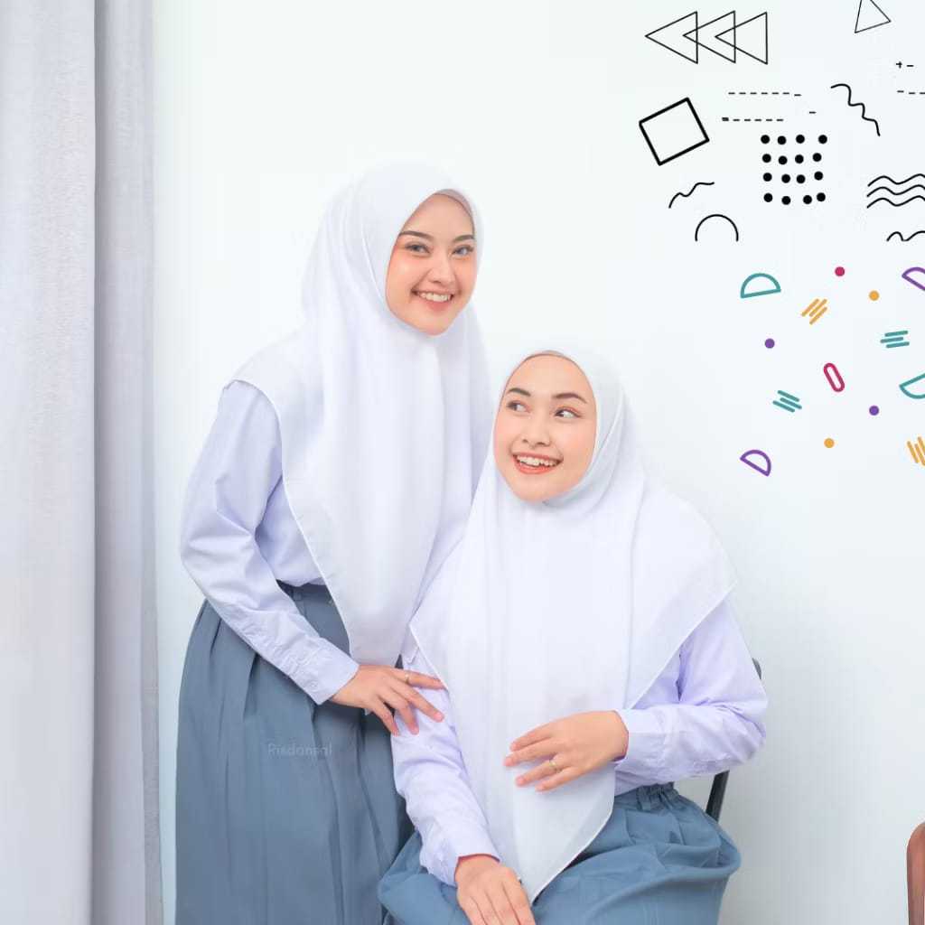 HIJAB/KERUDUNG SEKOLAH KATUN POLINO SEGI EMPAT (SMP/SMA/PRAMUKA)