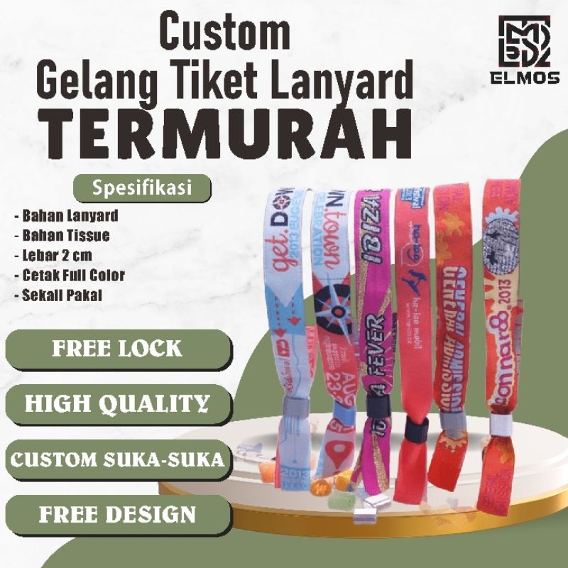 

Gelang Tali Lanyard Custom Suka-suka Termurah | Gelang Lanyard Printing Custom | Gelang Anti Air Anti Sobek | Lanyard Gelang Custom