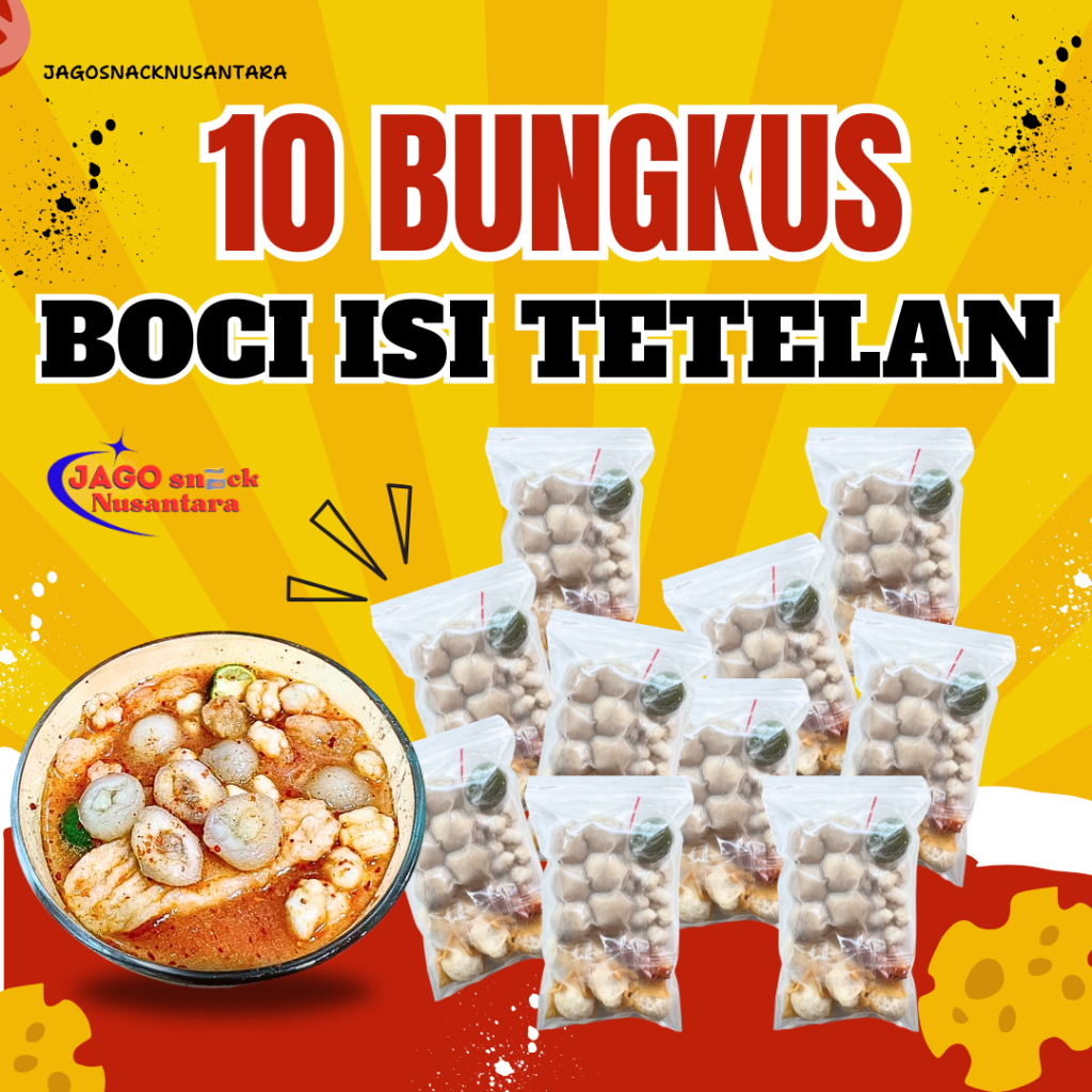 

PAKET HEMAT 10 BUNGKUS BASO ACI ISI TETELAN SAPI (MINI) INSTAN KUAH KALDU