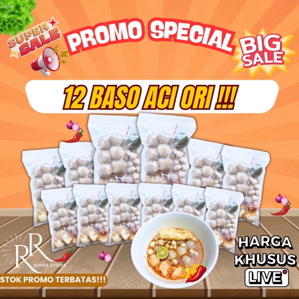 

[ETALASE SPECIAL] 12 BUNGKUS BASO ACI ORI KUAH KALDU HOTPOT INSTAN
