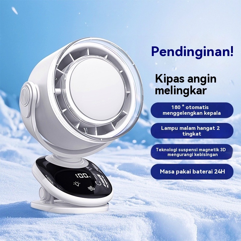 USBrotatable gear kipas angin portable，LED display adjustable kipas lampu，2025new kipas angin duduk 