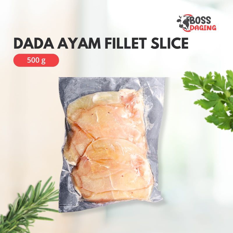 

Dada Ayam Fillet Slice 500g Boneless Fillet Ayam Tanpa Kulit - Boss Daging