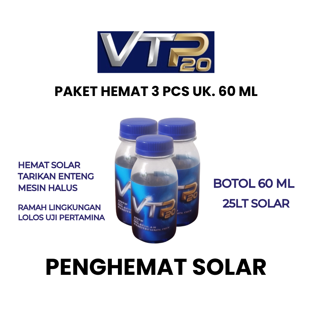 PROMO BUNDLING 3pcs penghemat solar VTP20 (membersihkan mesin diesel, tarikan enteng, mesin halus) u
