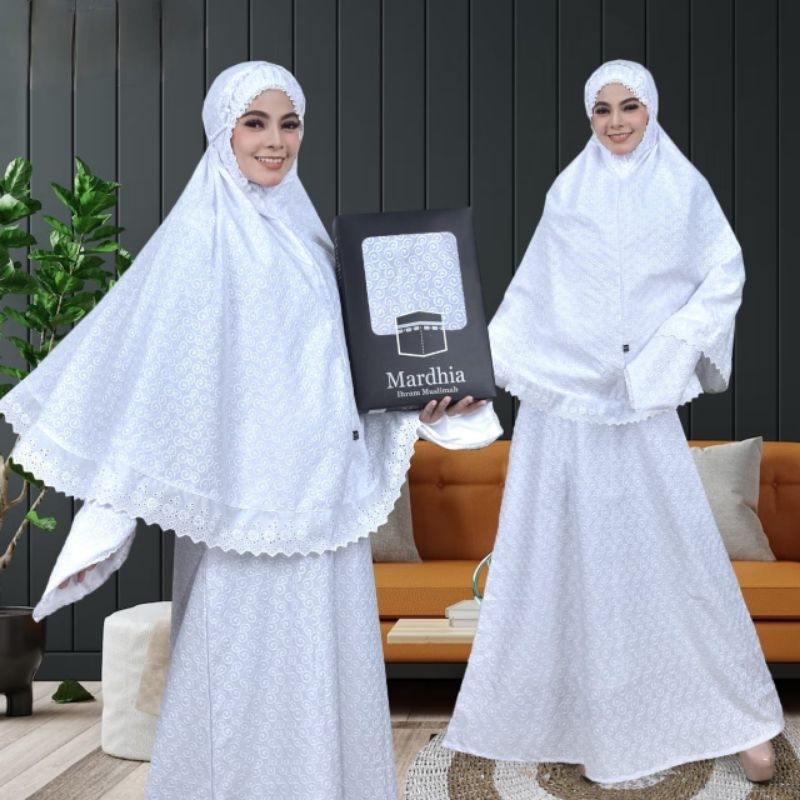 PAKAIAN HAJI DAN UMROH SET WANITA BAJU IHROM HAJI SET GAMIS UMROH SET PUTIH