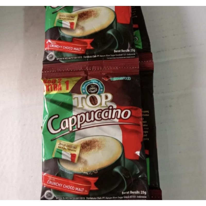 

Top Cappucino 1 renceng isi 15 sachet