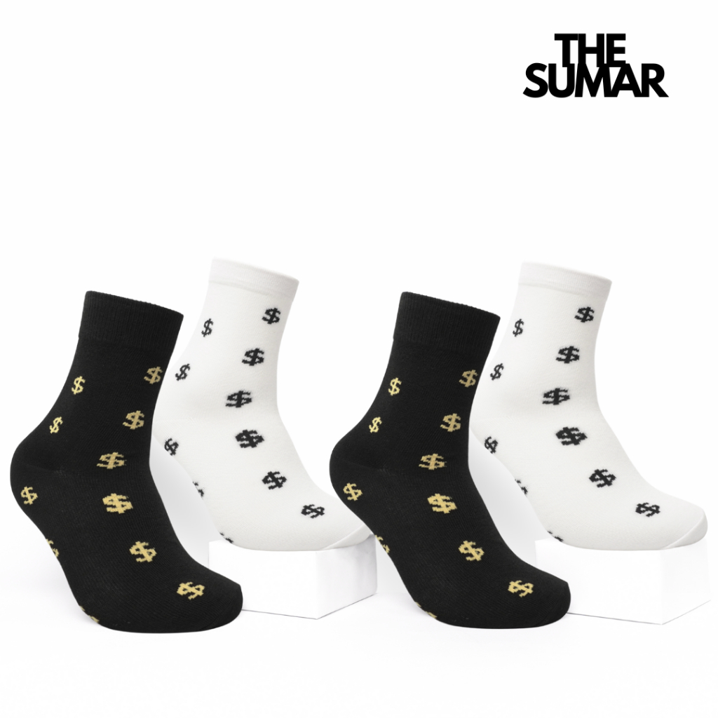THE SUMAR - Kaos Kaki Wanita Quarter MOTIF DOLLAR SERIES