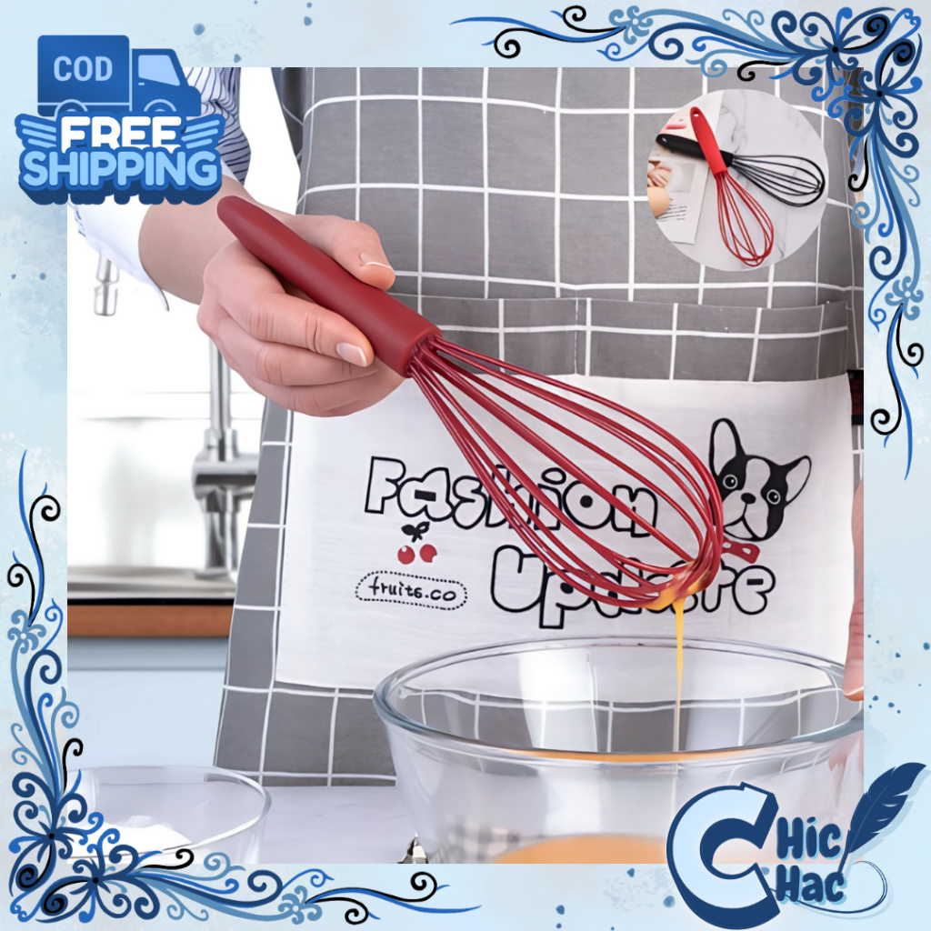 Kocokan Telur Silicone Plastik / Whisk Manual Adonan Kue Murah / Premium Pengocok Telur Silicone Ser