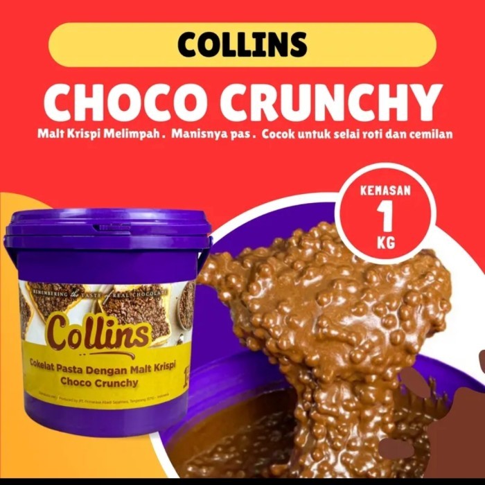 

Collins Choco Crunchy Selai Coklat 1kg/Collins Dip Glaze 1 kg / Collins Choco Crunchy